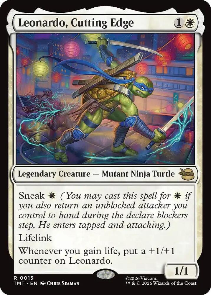 Leonardo, Cutting Edge 15 card from Teenage Mutant Ninja Turtles