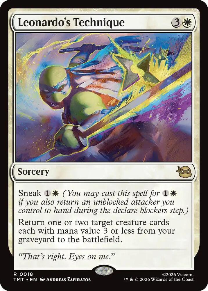 Leonardo's Technique 18 card from Teenage Mutant Ninja Turtles