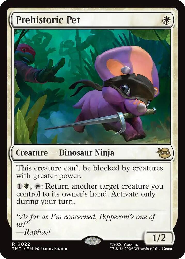Prehistoric Pet 22 card from Teenage Mutant Ninja Turtles