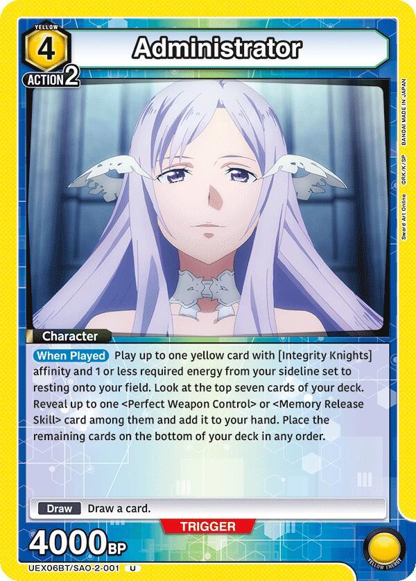 Administrator UEX06BT/SAO-2-001 card from UEX06BT: Sword Art Online Vol.2