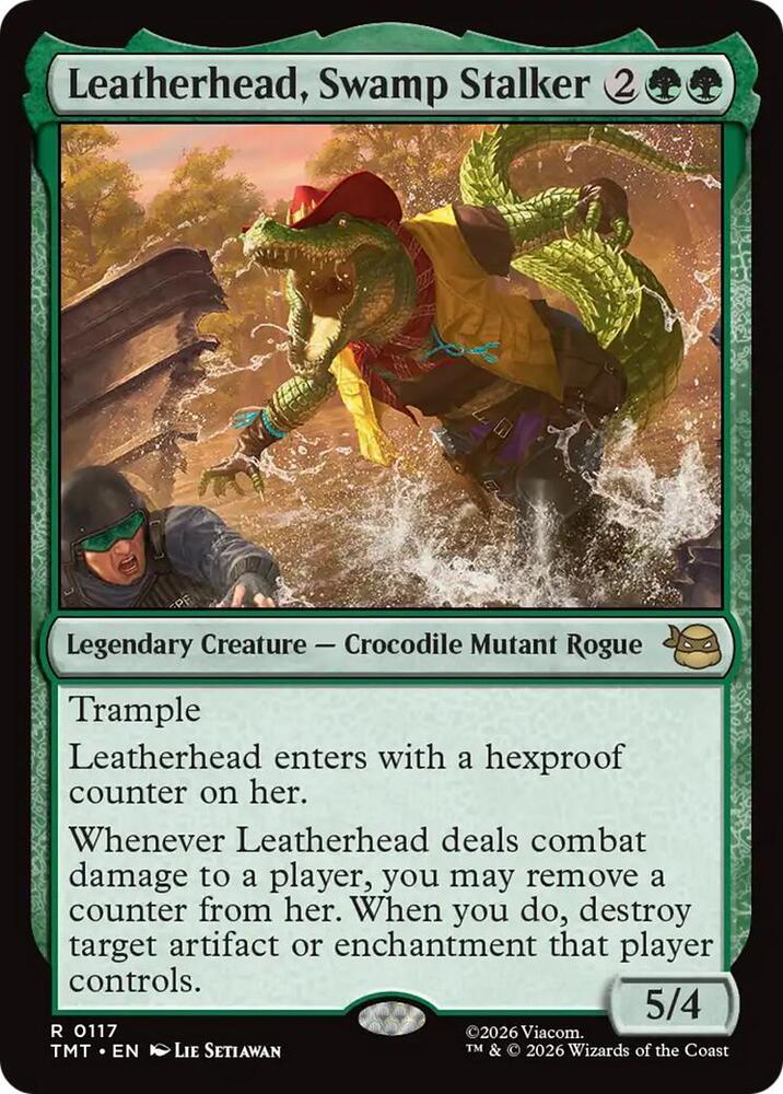 Leatherhead, Swamp Stalker 117 card from Teenage Mutant Ninja Turtles