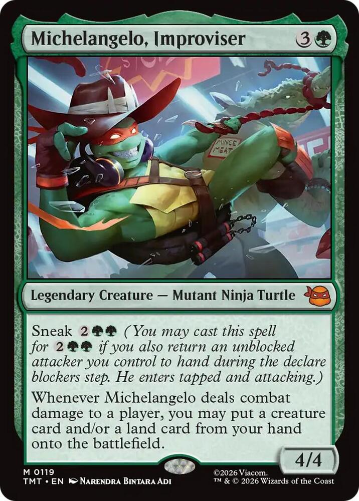 Michelangelo, Improviser 119 card from Teenage Mutant Ninja Turtles