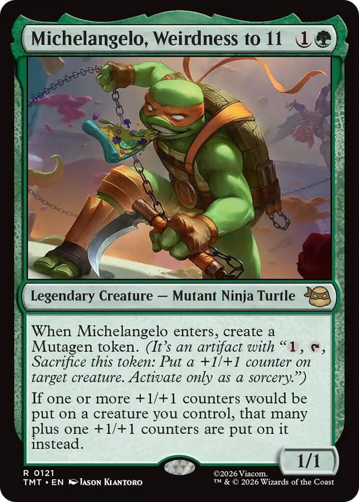 Michelangelo, Weirdness to 11 121 card from Teenage Mutant Ninja Turtles
