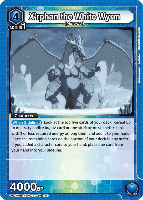 X'rphan the White Wyrm UEX06BT/SAO-2-018 card from UEX06BT: Sword Art Online Vol.2