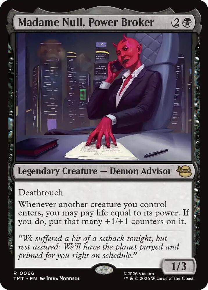 Madame Null, Power Broker 66 card from Teenage Mutant Ninja Turtles