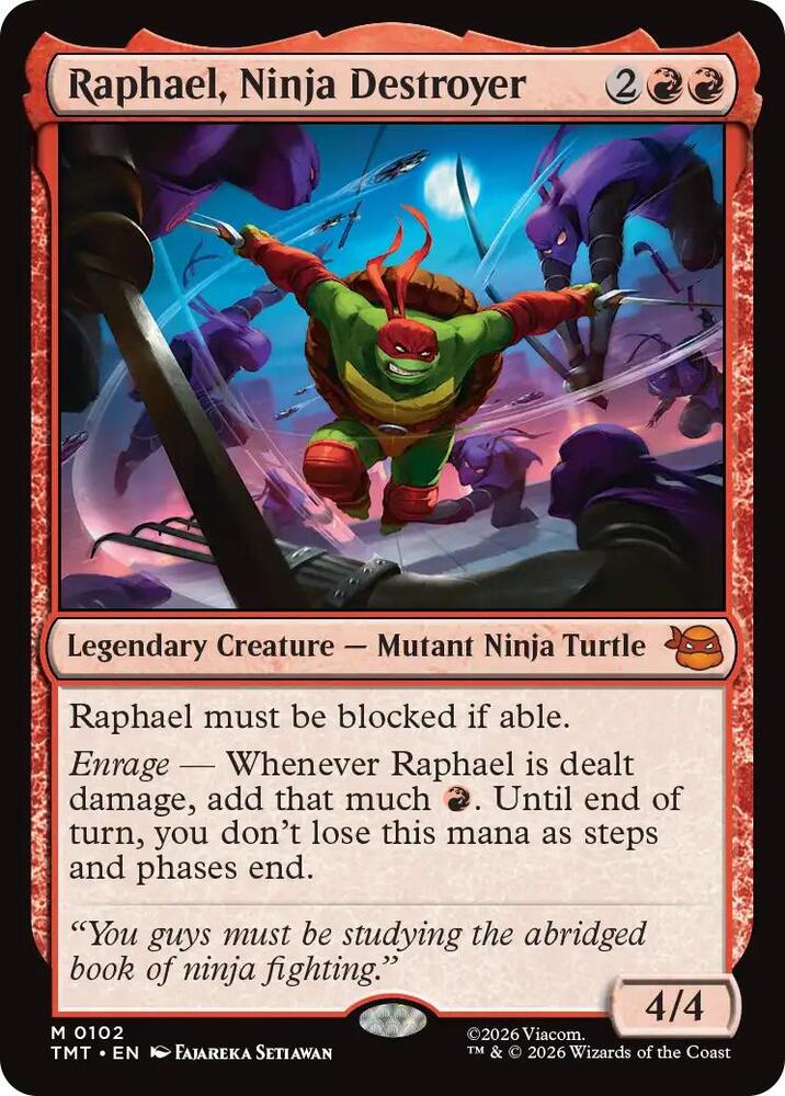 Raphael, Ninja Destroyer 102 card from Teenage Mutant Ninja Turtles