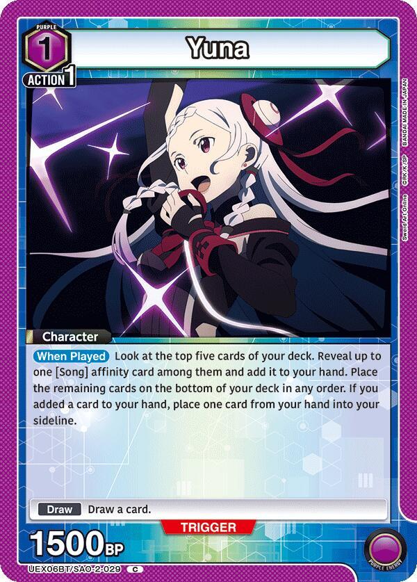 Yuna UEX06BT/SAO-2-029 card from UEX06BT: Sword Art Online Vol.2