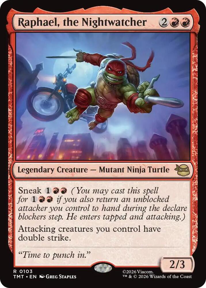 Raphael, the Nightwatcher 103 card from Teenage Mutant Ninja Turtles