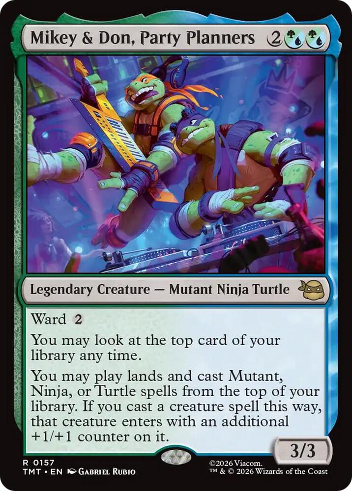 Mikey & Don, Party Planners 157 card from Teenage Mutant Ninja Turtles