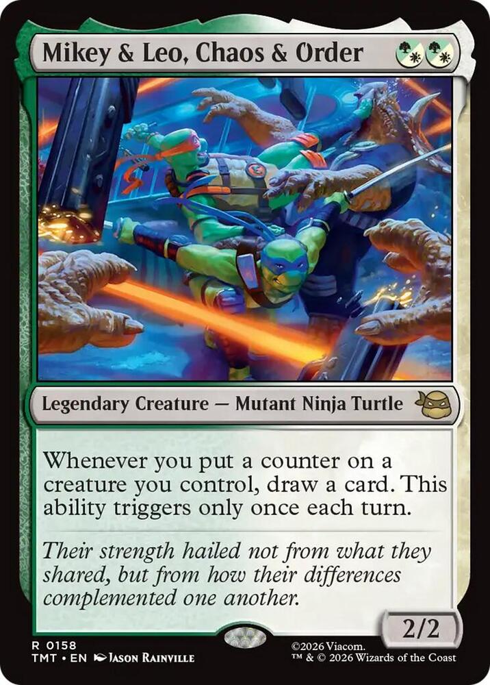 Mikey & Leo, Chaos & Order 158 card from Teenage Mutant Ninja Turtles