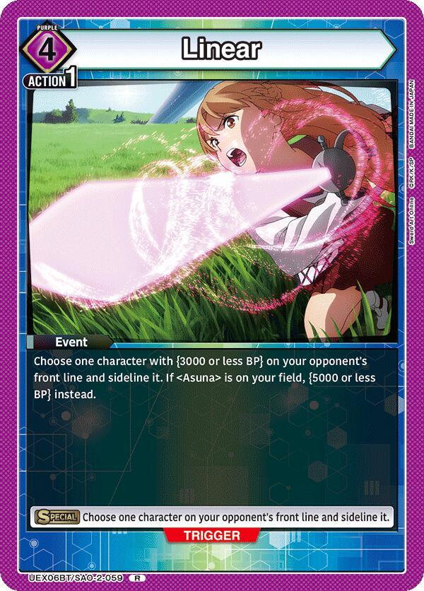 Linear UEX06BT/SAO-2-059 card from UEX06BT: Sword Art Online Vol.2
