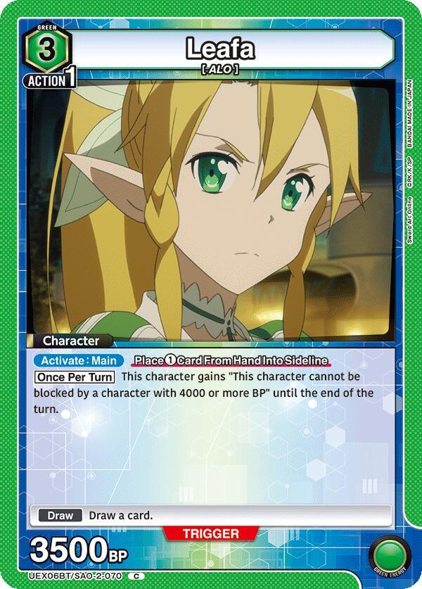 Leafa UEX06BT/SAO-2-070 card from UEX06BT: Sword Art Online Vol.2