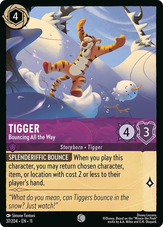 Tigger - Bouncing All the Way 37/204 card from Winterspell