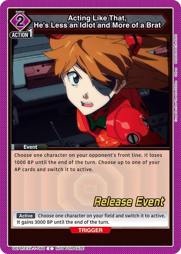 Acting Like That, He's Less an Idiot and More of a Brat UEPR/EVA-1-066 card from UE15BT: Evangelion: New Theatrical Edition Release Event Cards