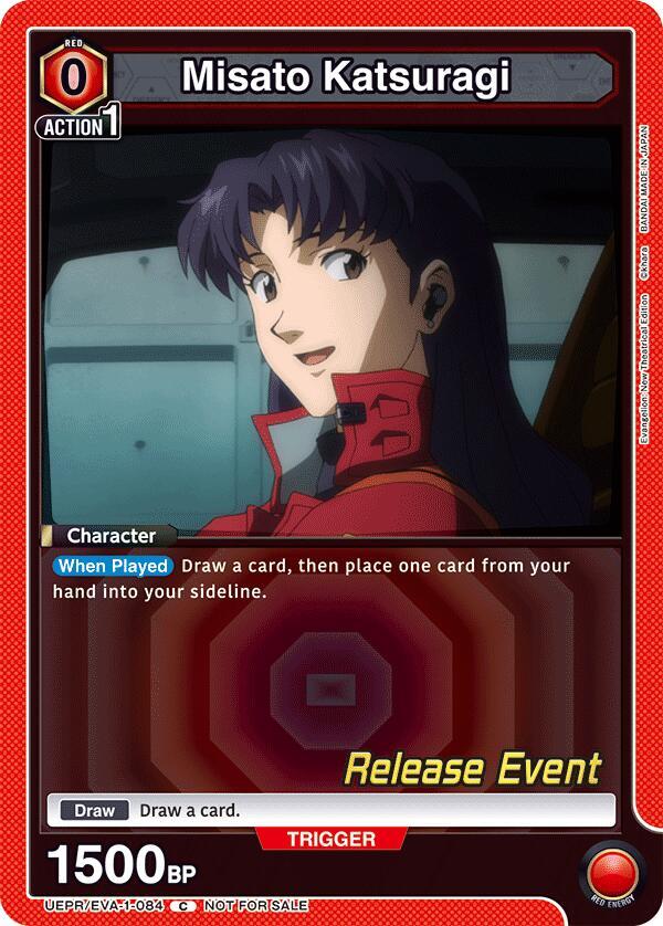 Misato Katsuragi UEPR/EVA-1-084 card from UE15BT: Evangelion: New Theatrical Edition Release Event Cards