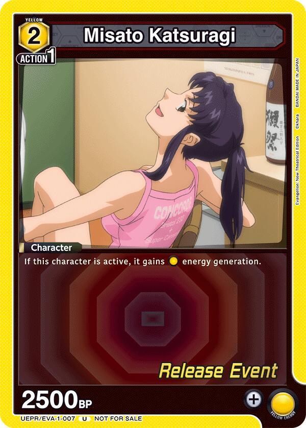 Misato Katsuragi UEPR/EVA-1-007 card from UE15BT: Evangelion: New Theatrical Edition Release Event Cards