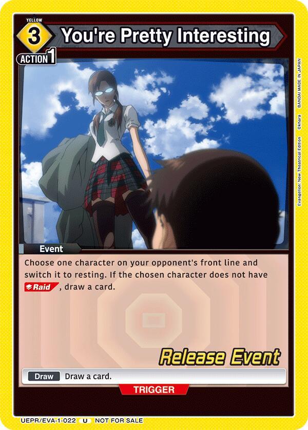 You're Pretty Interesting UEPR/EVA-1-022 card from UE15BT: Evangelion: New Theatrical Edition Release Event Cards