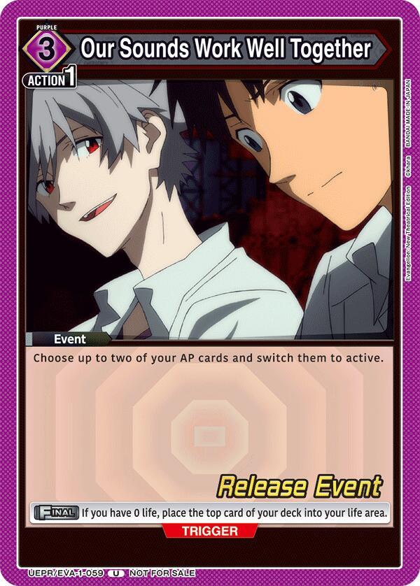 Our Sounds Work Well Together UEPR/EVA-1-059 card from UE15BT: Evangelion: New Theatrical Edition Release Event Cards
