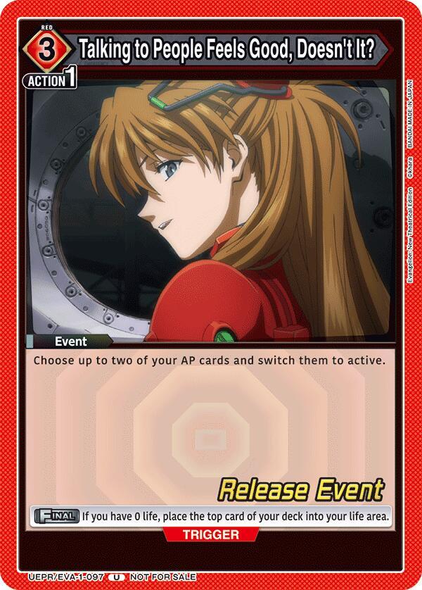 Talking to People Feels Good, Doesn't It? UEPR/EVA-1-097 card from UE15BT: Evangelion: New Theatrical Edition Release Event Cards