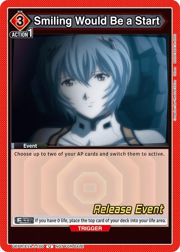 Smiling Would Be a Start UEPR/EVA-1-100 card from UE15BT: Evangelion: New Theatrical Edition Release Event Cards