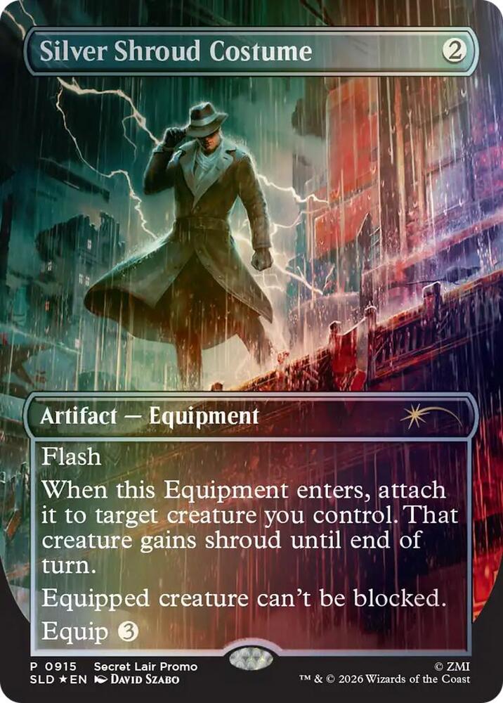 Silver Shroud Costume 915 card from Secret Lair Drop Series
