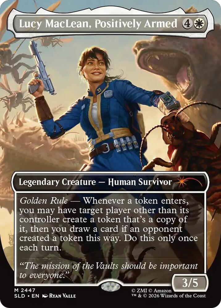 Lucy MacLean, Positively Armed 2447 card from Secret Lair Drop Series