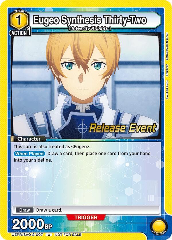 Eugeo Synthesis Thirty-Two UEPR/SAO-2-007 card from UEX06BT: Sword Art Online Vol.2 Release Event Cards