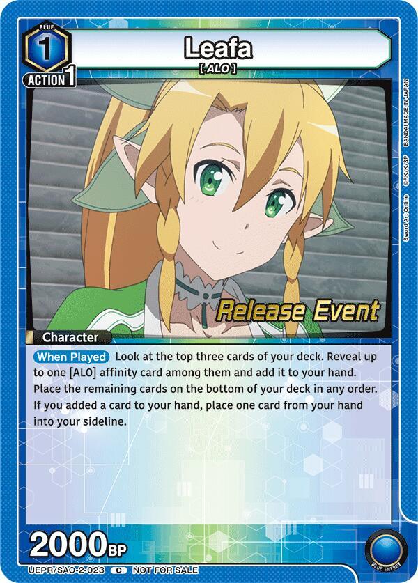 Leafa UEPR/SAO-2-023 card from UEX06BT: Sword Art Online Vol.2 Release Event Cards