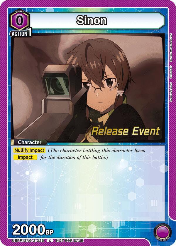 Sinon UEPR/SAO-2-026 card from UEX06BT: Sword Art Online Vol.2 Release Event Cards