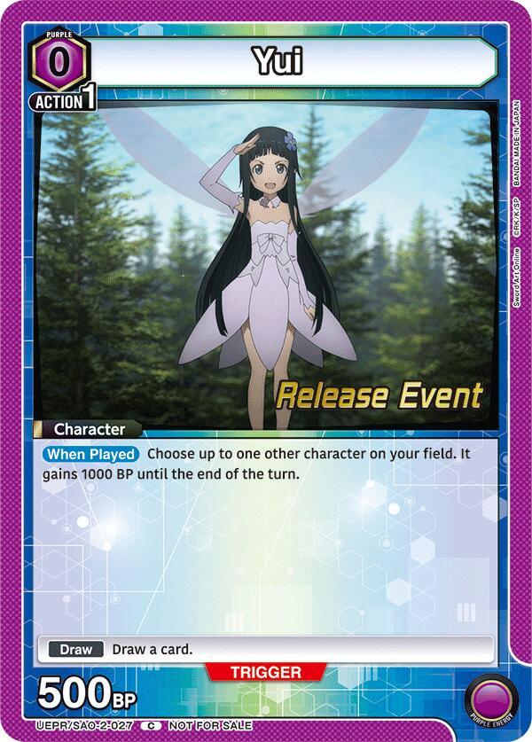 Yui UEPR/SAO-2-027 card from UEX06BT: Sword Art Online Vol.2 Release Event Cards