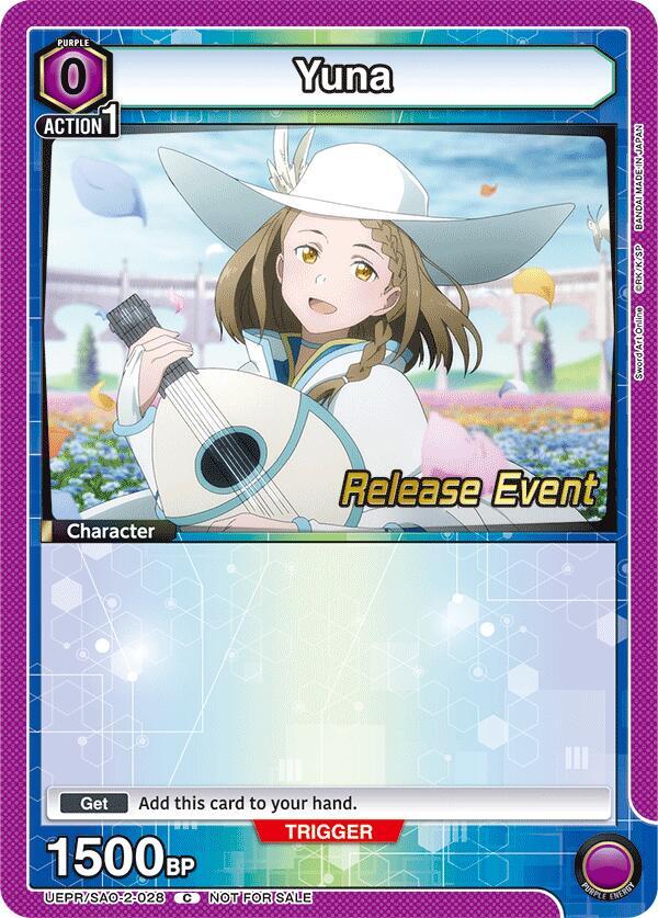 Yuna UEPR/SAO-2-028 card from UEX06BT: Sword Art Online Vol.2 Release Event Cards