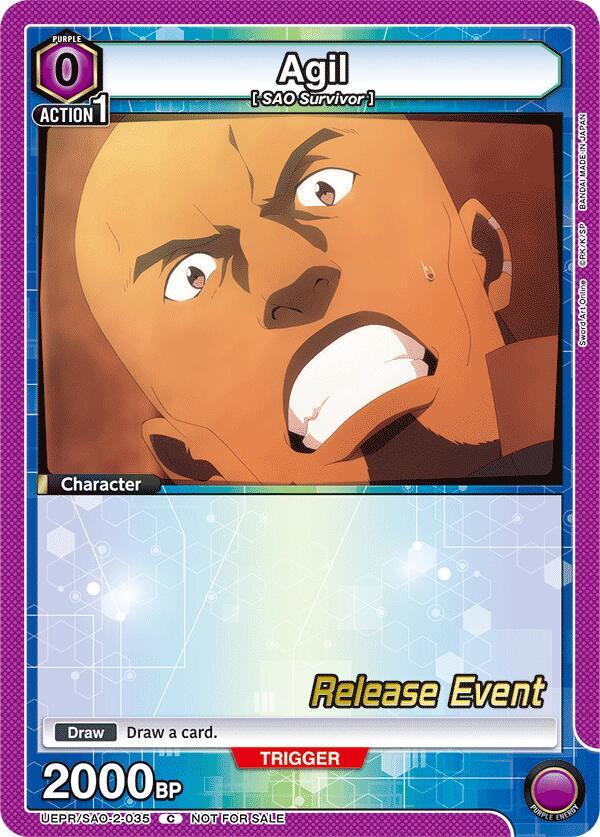 Agil UEPR/SAO-2-035 card from UEX06BT: Sword Art Online Vol.2 Release Event Cards