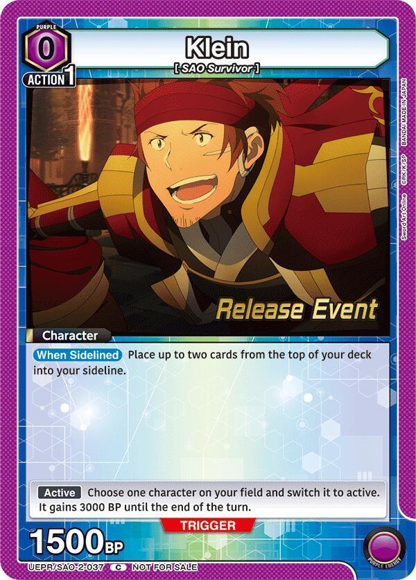 Klein UEPR/SAO-2-037 card from UEX06BT: Sword Art Online Vol.2 Release Event Cards