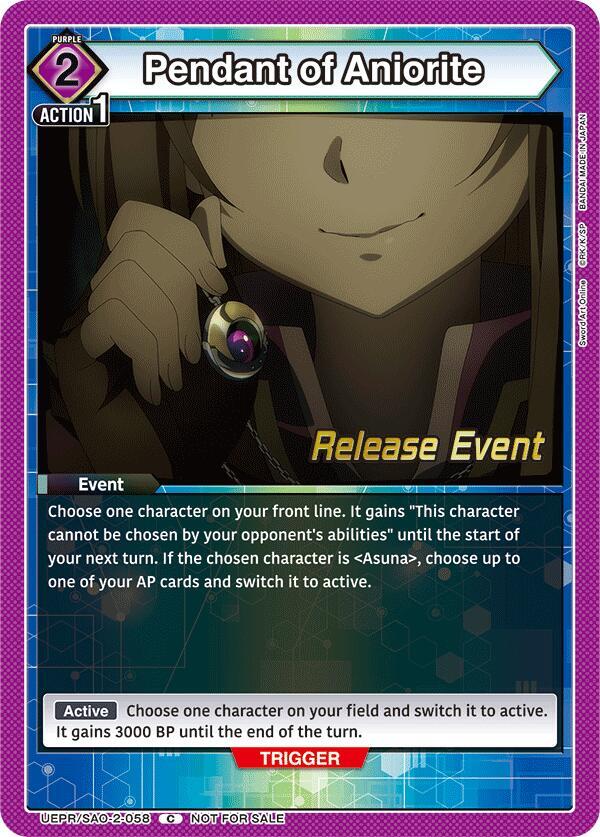 Pendant of Aniorite UEPR/SAO-2-058 card from UEX06BT: Sword Art Online Vol.2 Release Event Cards