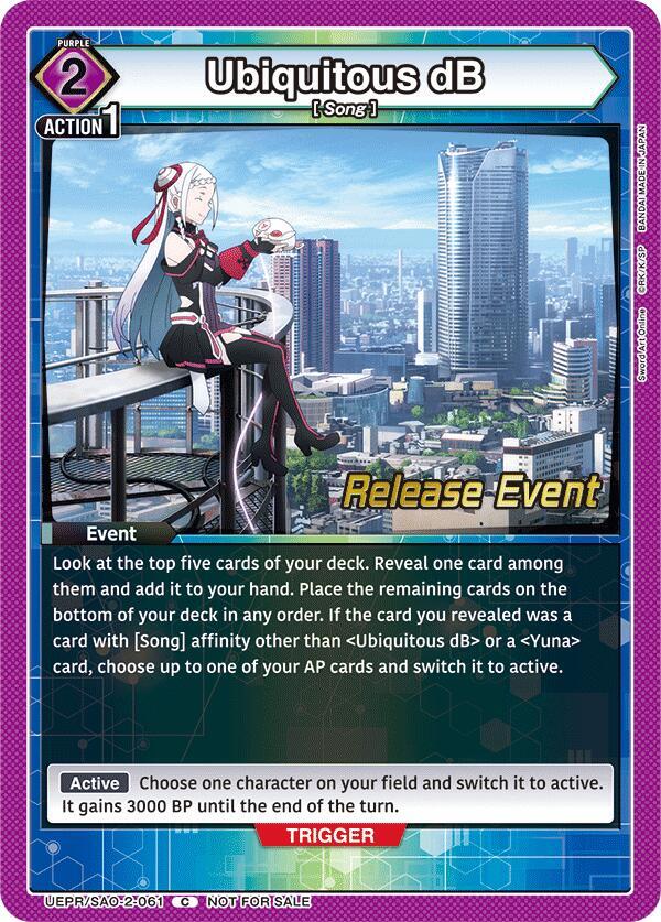 Ubiquitous dB UEPR/SAO-2-061 card from UEX06BT: Sword Art Online Vol.2 Release Event Cards