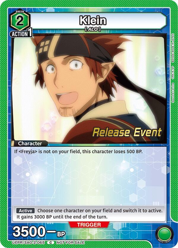 Klein UEPR/SAO-2-065 card from UEX06BT: Sword Art Online Vol.2 Release Event Cards