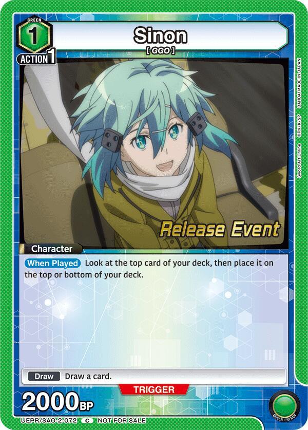 Sinon UEPR/SAO-2-072 card from UEX06BT: Sword Art Online Vol.2 Release Event Cards