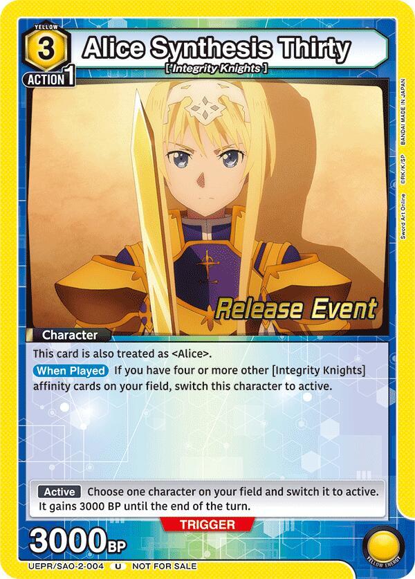 Alice Synthesis Thirty UEPR/SAO-2-004 card from UEX06BT: Sword Art Online Vol.2 Release Event Cards