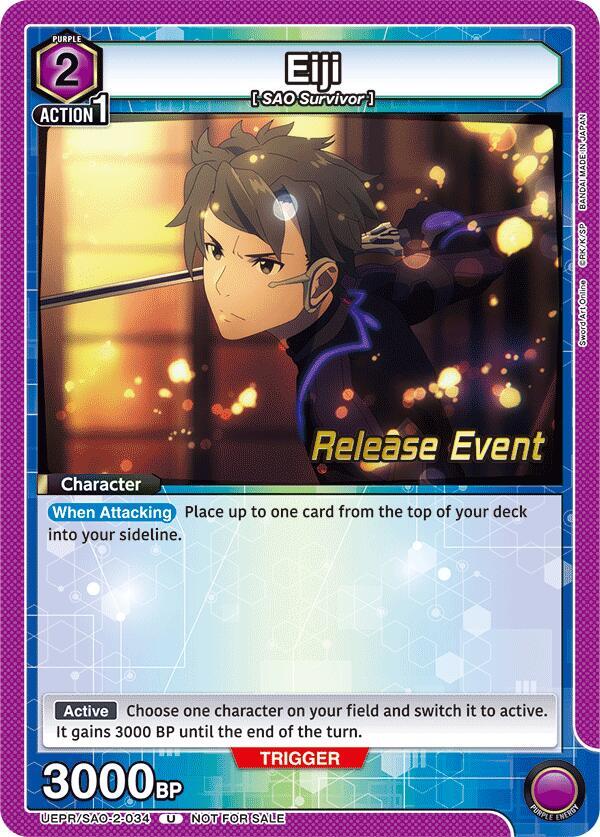 Eiji UEPR/SAO-2-034 card from UEX06BT: Sword Art Online Vol.2 Release Event Cards