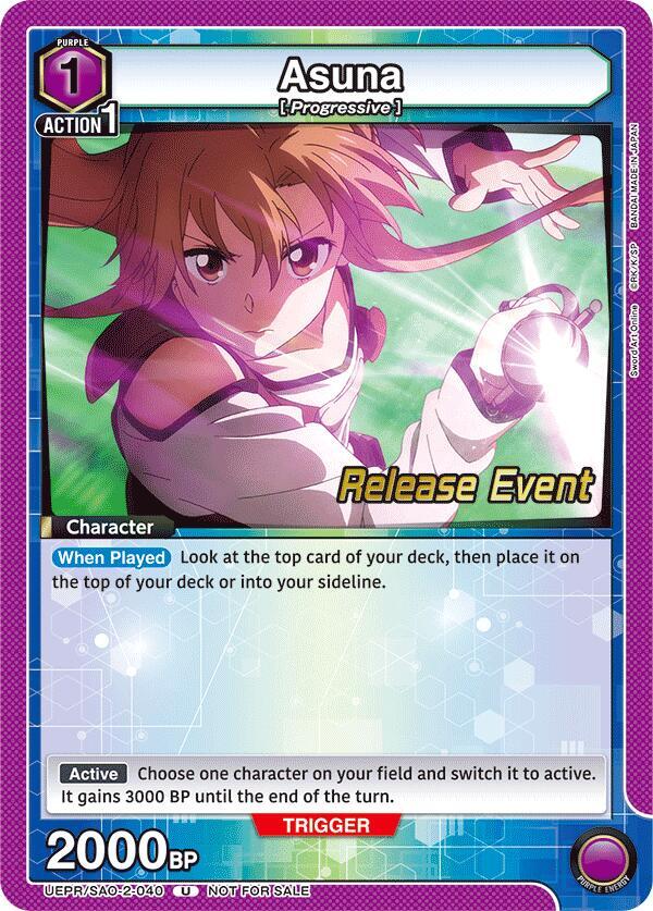 Asuna UEPR/SAO-2-040 card from UEX06BT: Sword Art Online Vol.2 Release Event Cards