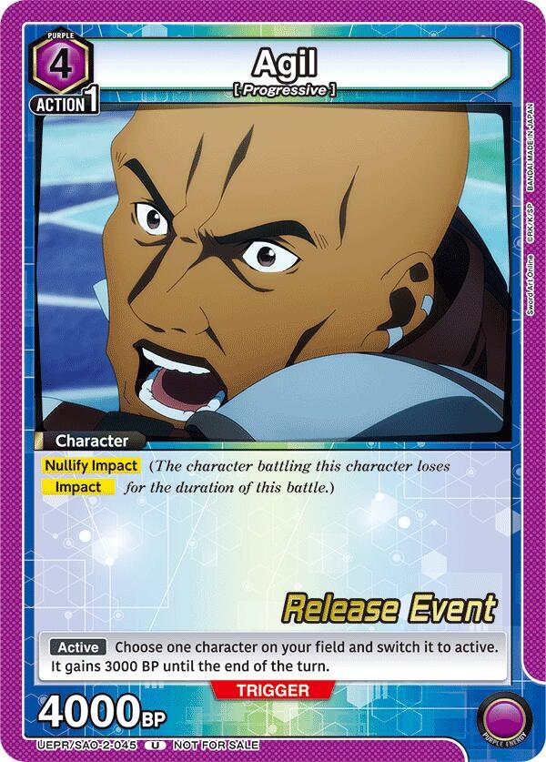 Agil UEPR/SAO-2-045 card from UEX06BT: Sword Art Online Vol.2 Release Event Cards