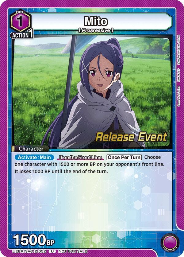 Mito UEPR/SAO-2-052 card from UEX06BT: Sword Art Online Vol.2 Release Event Cards