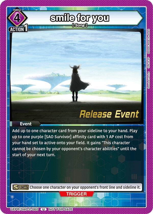 smile for you UEPR/SAO-2-060 card from UEX06BT: Sword Art Online Vol.2 Release Event Cards