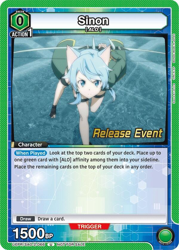 Sinon UEPR/SAO-2-066 card from UEX06BT: Sword Art Online Vol.2 Release Event Cards