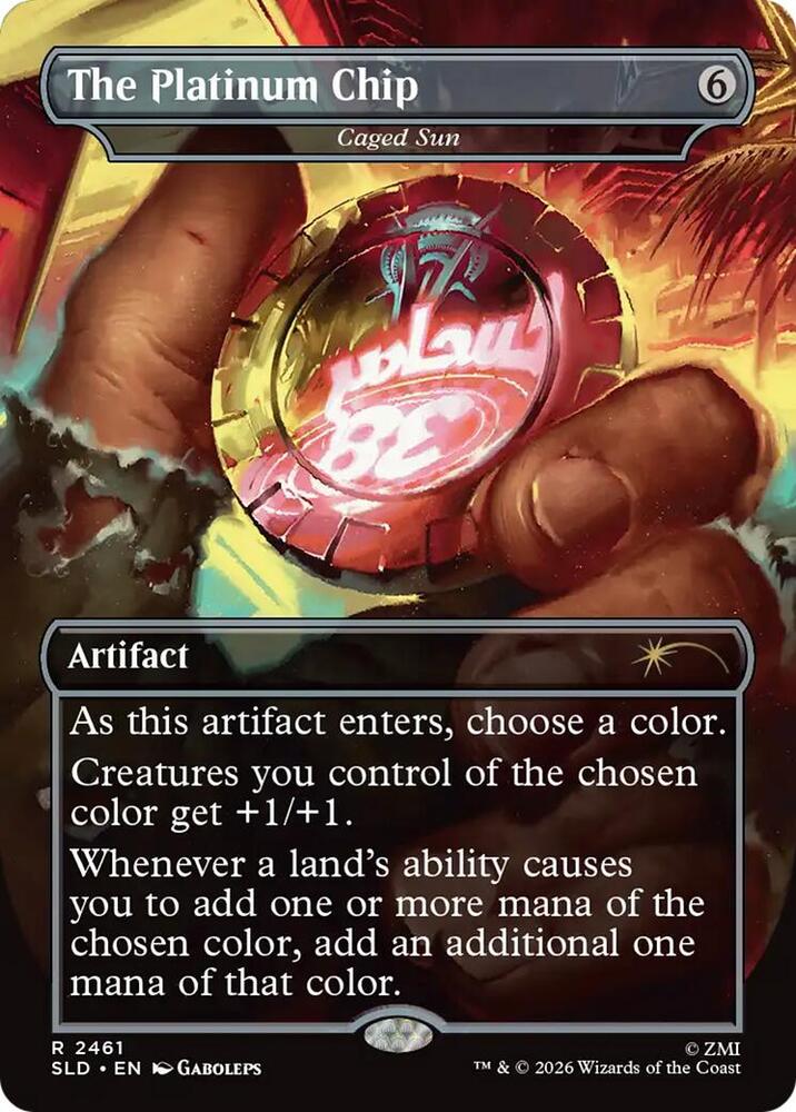 The Platinum Chip - Caged Sun 2461 card from Secret Lair Drop Series