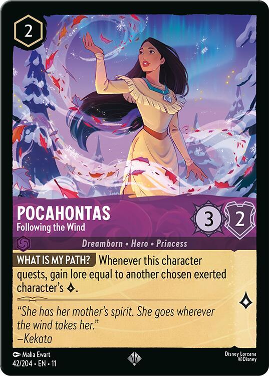 Pocahontas - Following the Wind 42/204 card from Winterspell