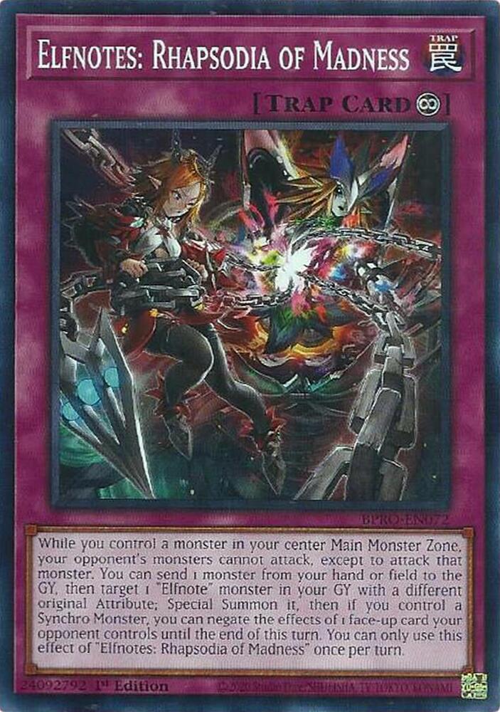 Elfnotes: Rhapsodia of Madness BPRO-EN072 card from Burst Protocol