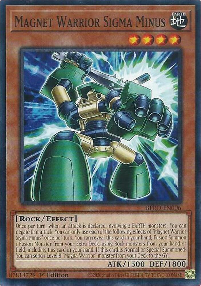 Magnet Warrior Sigma Minus BPRO-EN006 card from Burst Protocol