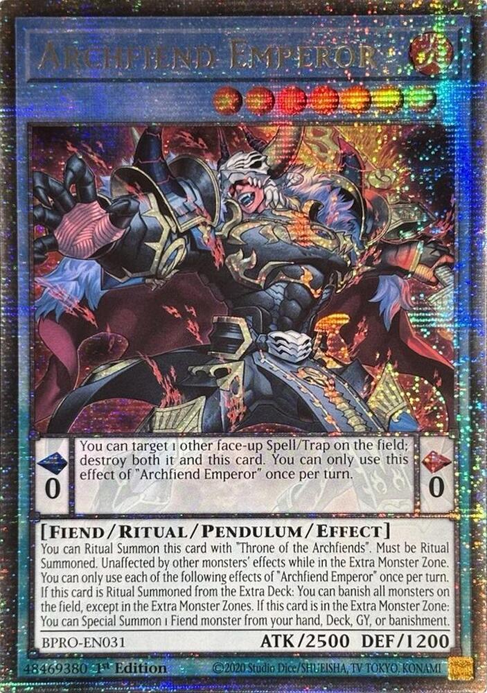 Archfiend Emperor (Starlight Rare) BPRO-EN031 card from Burst Protocol