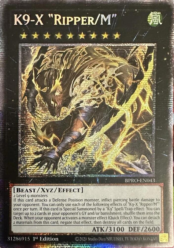 K9-X "Ripper/M" (Starlight Rare) BPRO-EN043 card from Burst Protocol